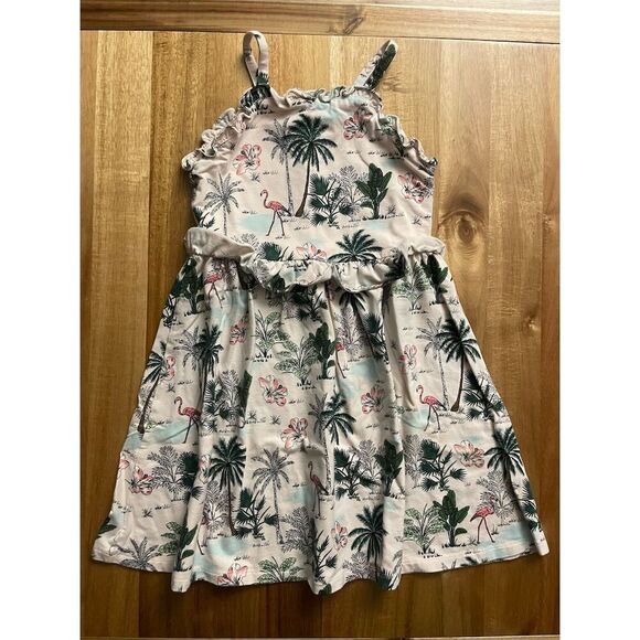 Janie and Jack Tropical Ruffle Sundress Size 8 Multicolor Pearl Tropical Print - Picture 1 of 5
